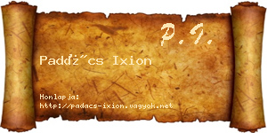 Padács Ixion névjegykártya